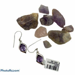 Benjamin Cohen Sterling Silver Amethyst Earrings